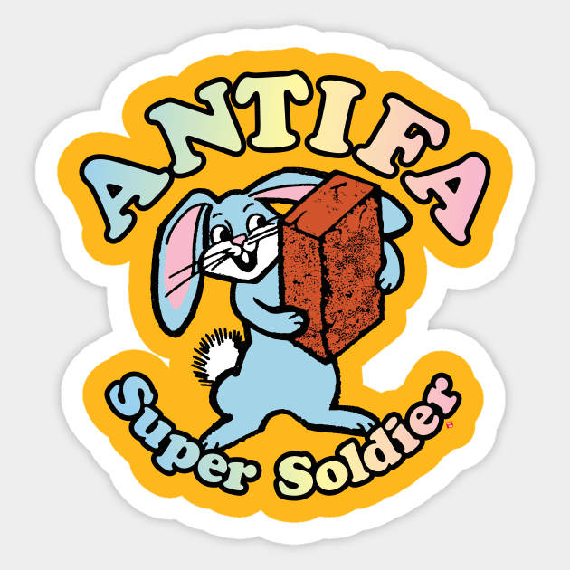 Bricktop Bunny - ANTIFA SUPER SOLDIER Sticker by TeeLabs